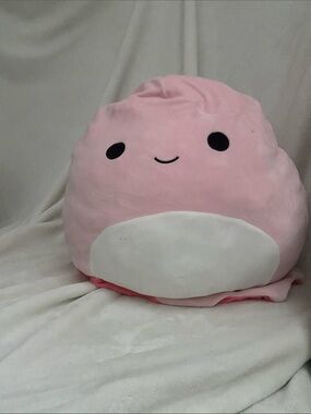 Squishmallows Pink Smiley Plush Pillow - Soft Round Cuddle Buddy